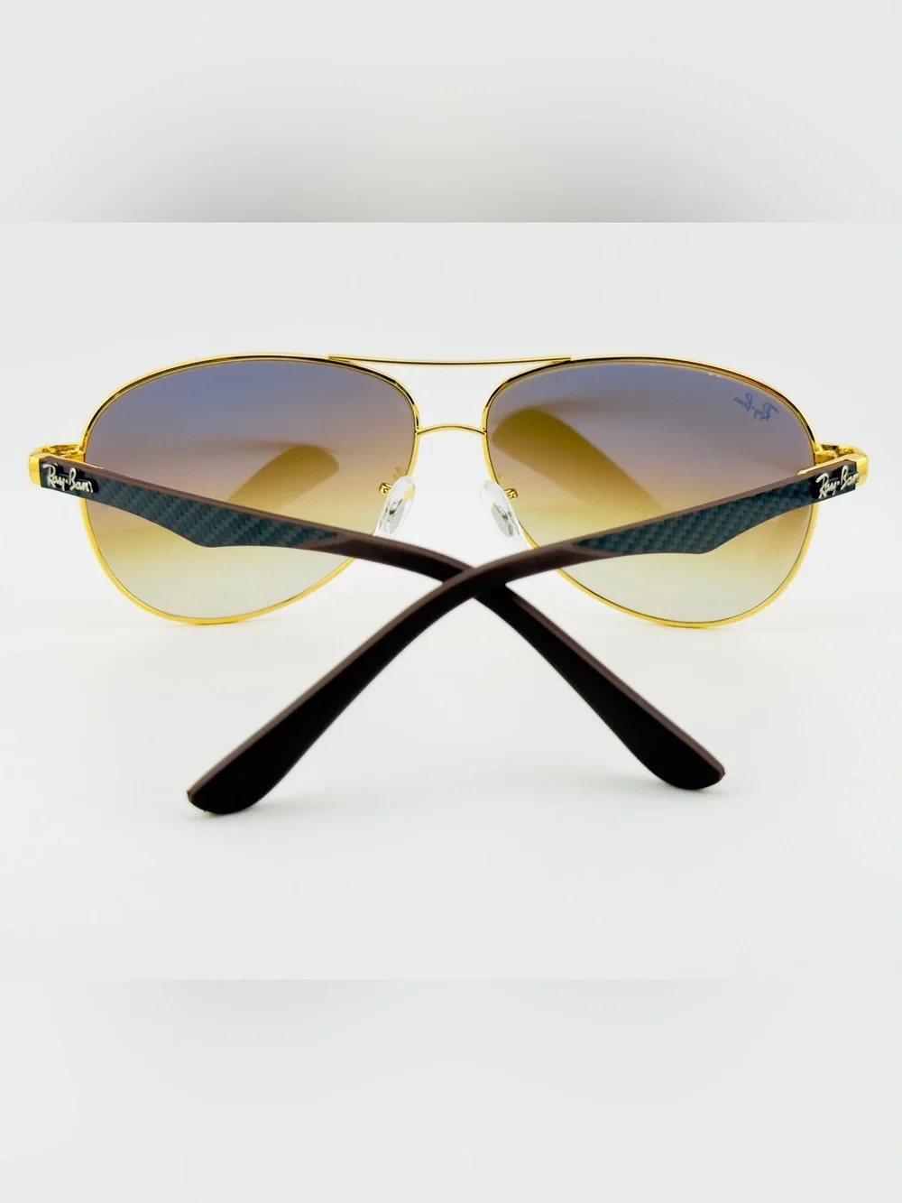 Ray-Ban Scuderia Ferrari Sunglasses RB8313M Gold Frame Brown Gradient Lenses New
